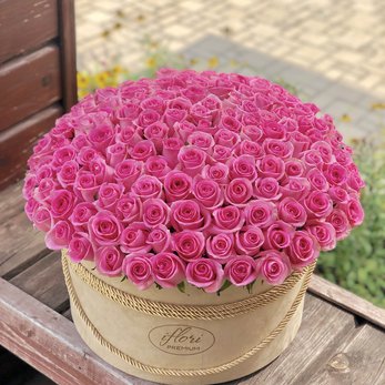Букет с 171 розовой розой в коробке - фото 2